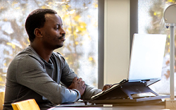 working on a computer